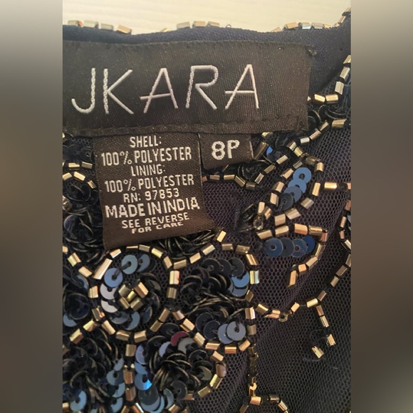 J Kara Long Gown with Flutter Sleeve (8P) - Picture 2 of 8